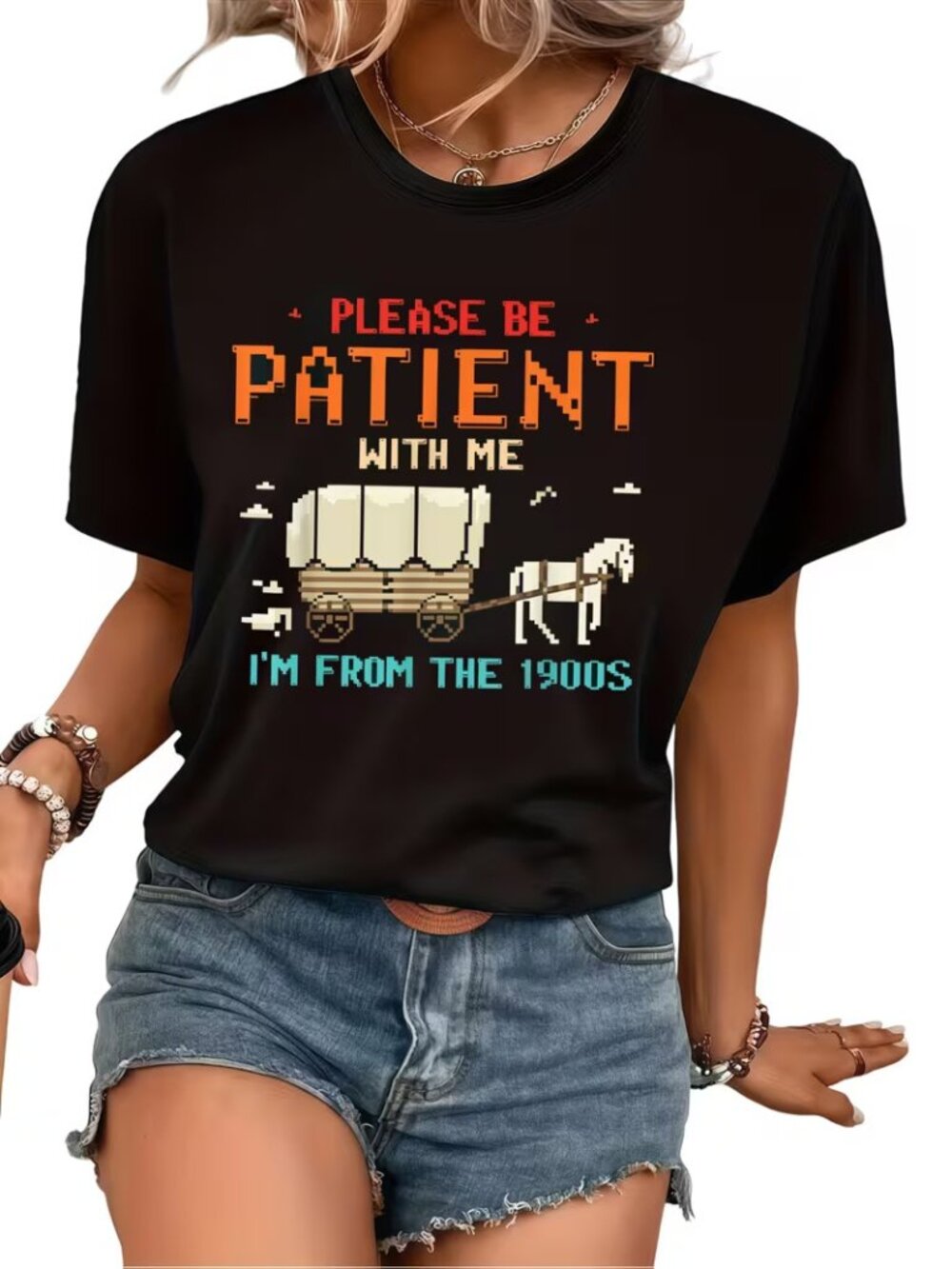 Women's From the 1900s Graphic T in Black - NWT